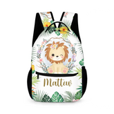 Personalized Lion Cub Wearing Flowers Backpack for Girls Boys
